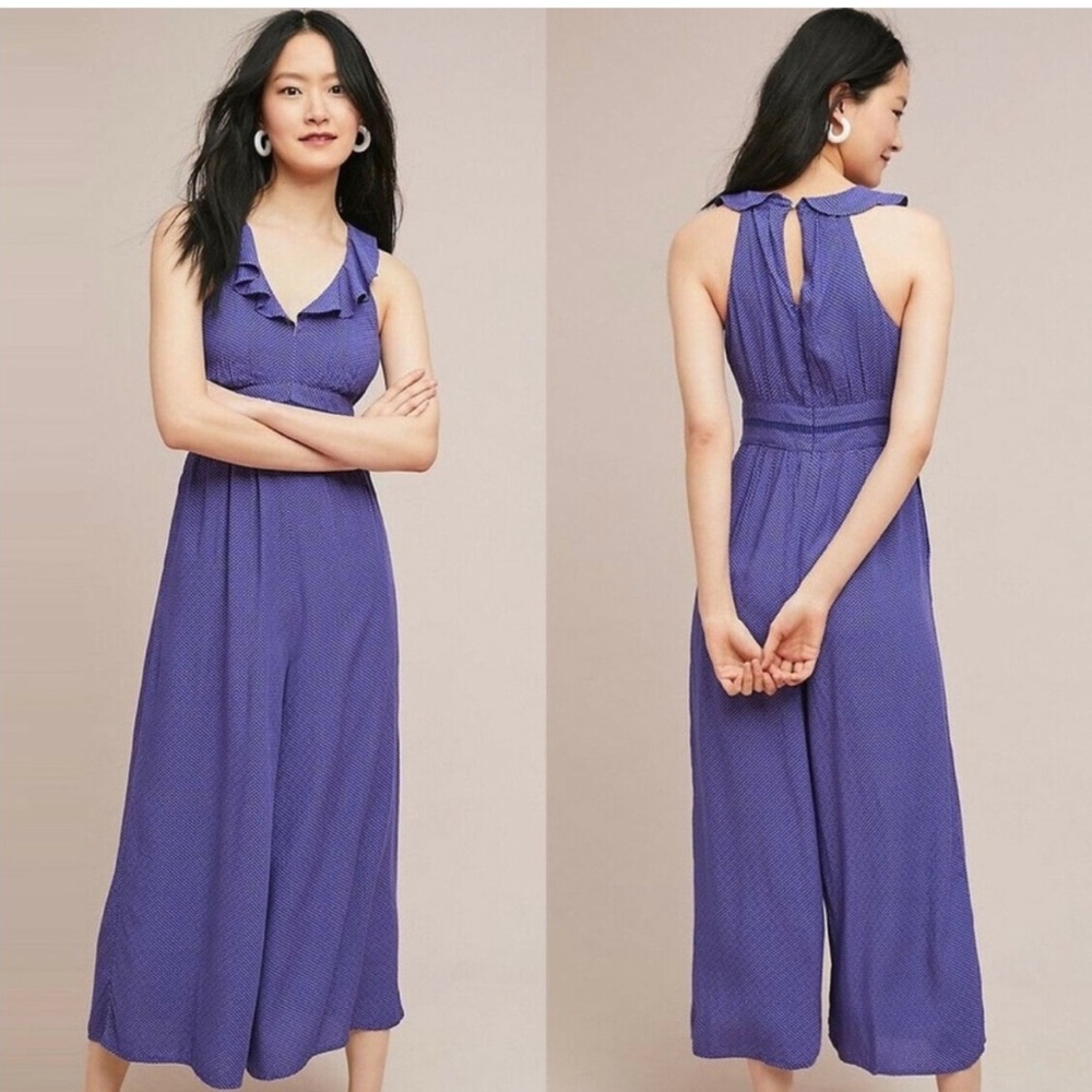Anthropologie Maeve Justine Polka Dot Jumpsuit Size 8